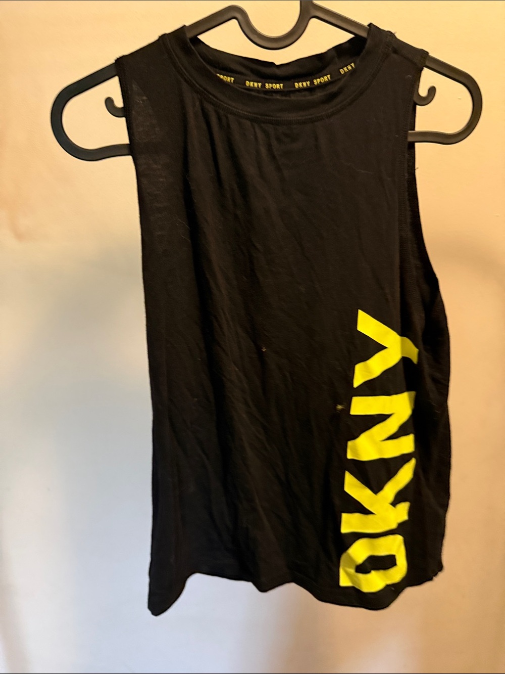 DKNY Black Tee with Yellow Interior Branding